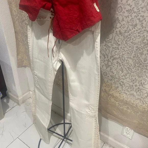 Parasuco Vintage Hand Stitched Embellished Denim Sz 27 - Picture 4 of 13